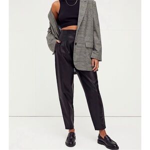 Free People Cecily Pleated Vegan Faux Leather Pants